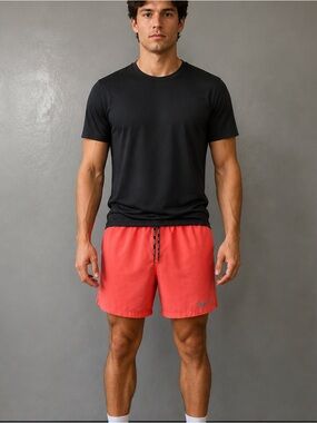 Nike Men’s Coral Athletic Shorts with Black Drawstring